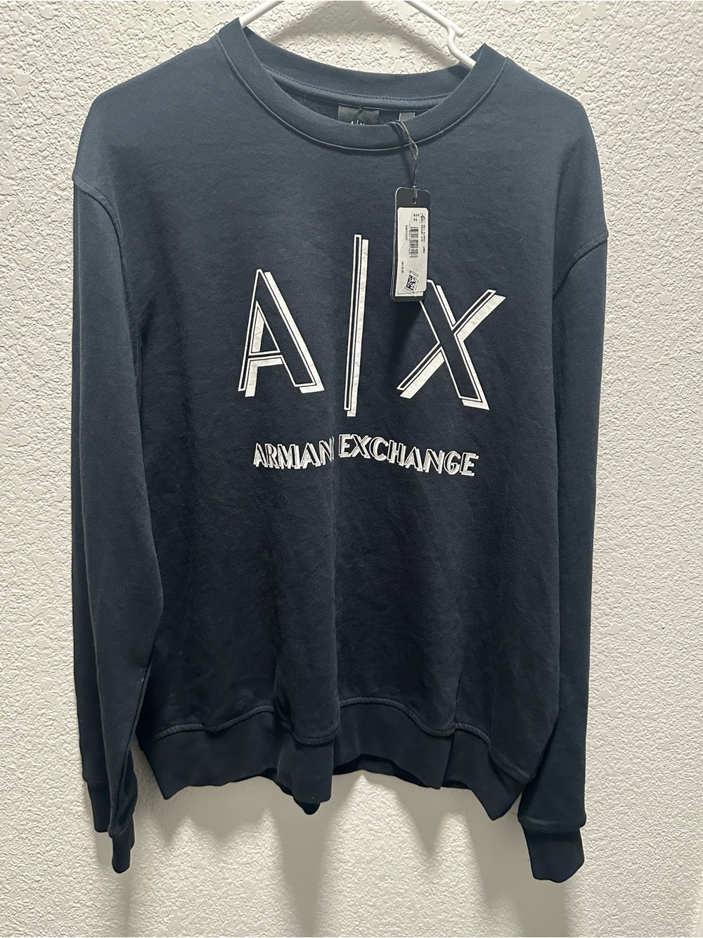 AX Armani Exchange Navy Blue Graphic Sweatshirt, NWT, Size Large, From Macys